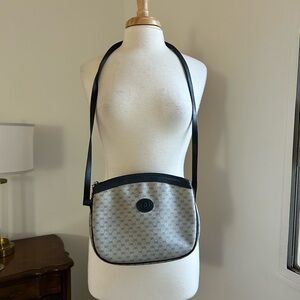 Vintage GUCCI Micro GG Navy Blue Cross Body Wear Handbag Purse